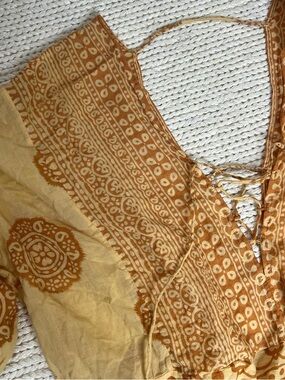 Free People Yellow and Tan Printed Swim Coverup